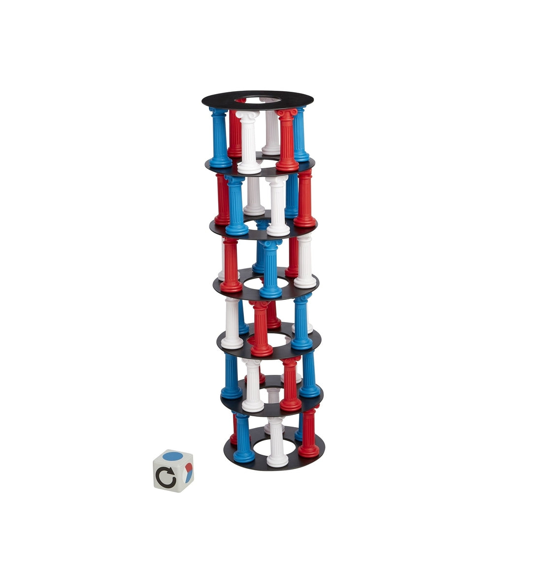 Toy that is stacked with pieces, similar to Jenga.