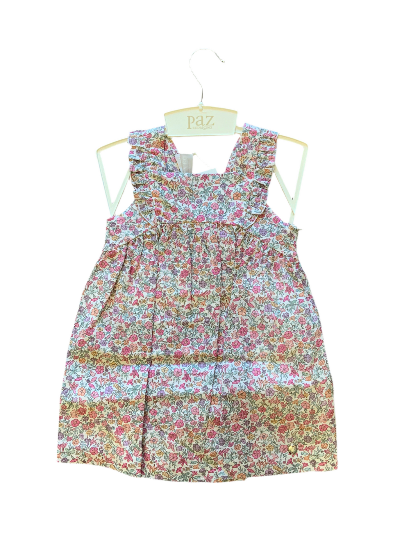 Paz Rodriguez Clavel Pink floral Woven Newborn Dress 004-152517