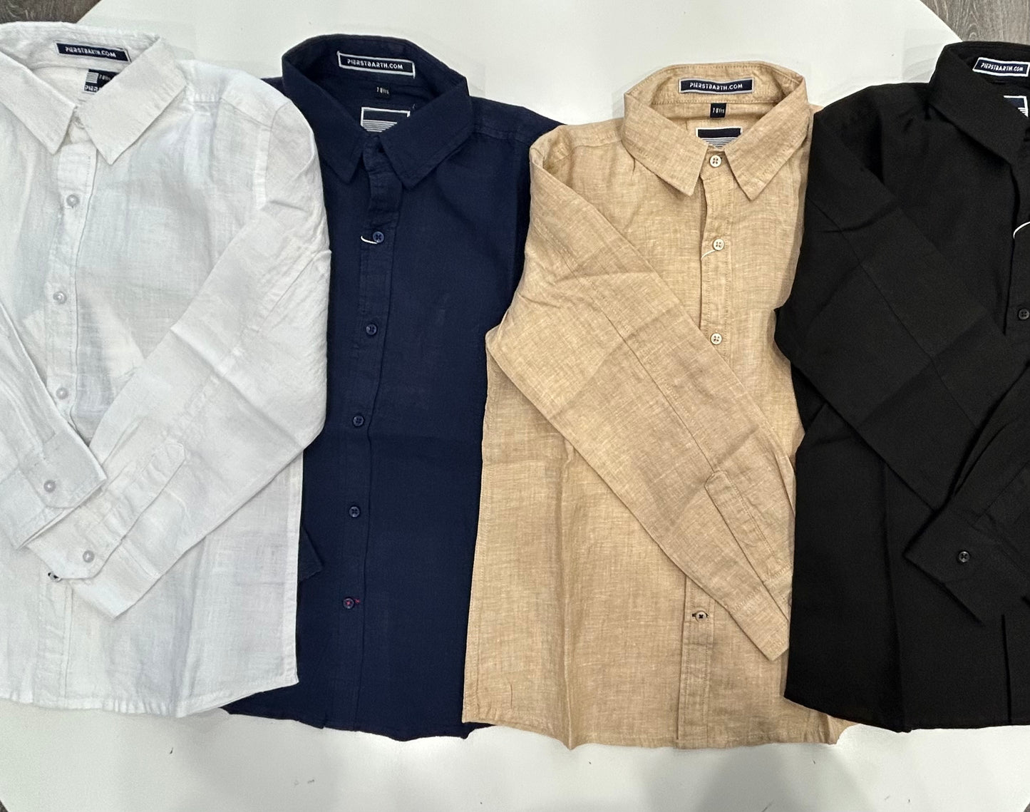 Pier st barths linen solid long sleeve button downs