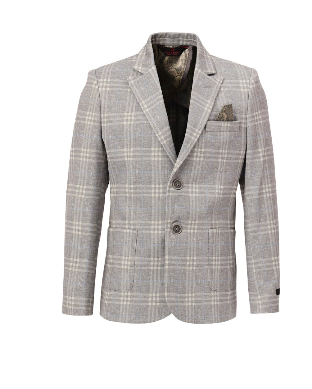 Leo and Zach grey/blue plaid stretch blazer BLZ-5468 ,5868