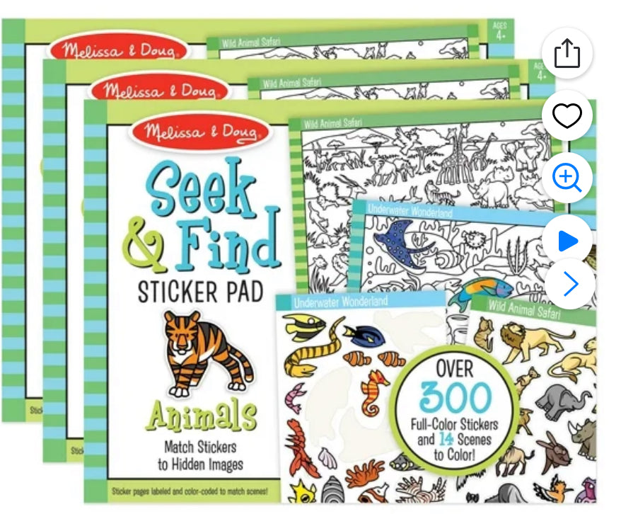 Melissa & Doug - Seek and Find Sticker Pad, Animals