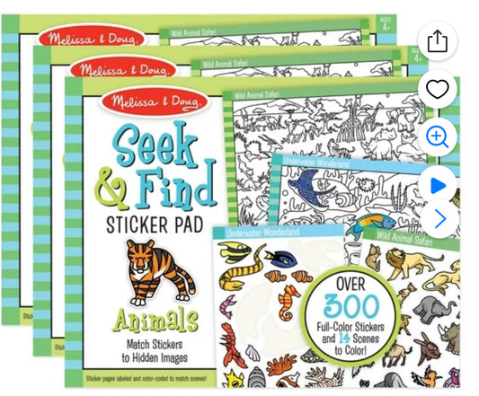 Melissa & Doug - Seek and Find Sticker Pad, Animals