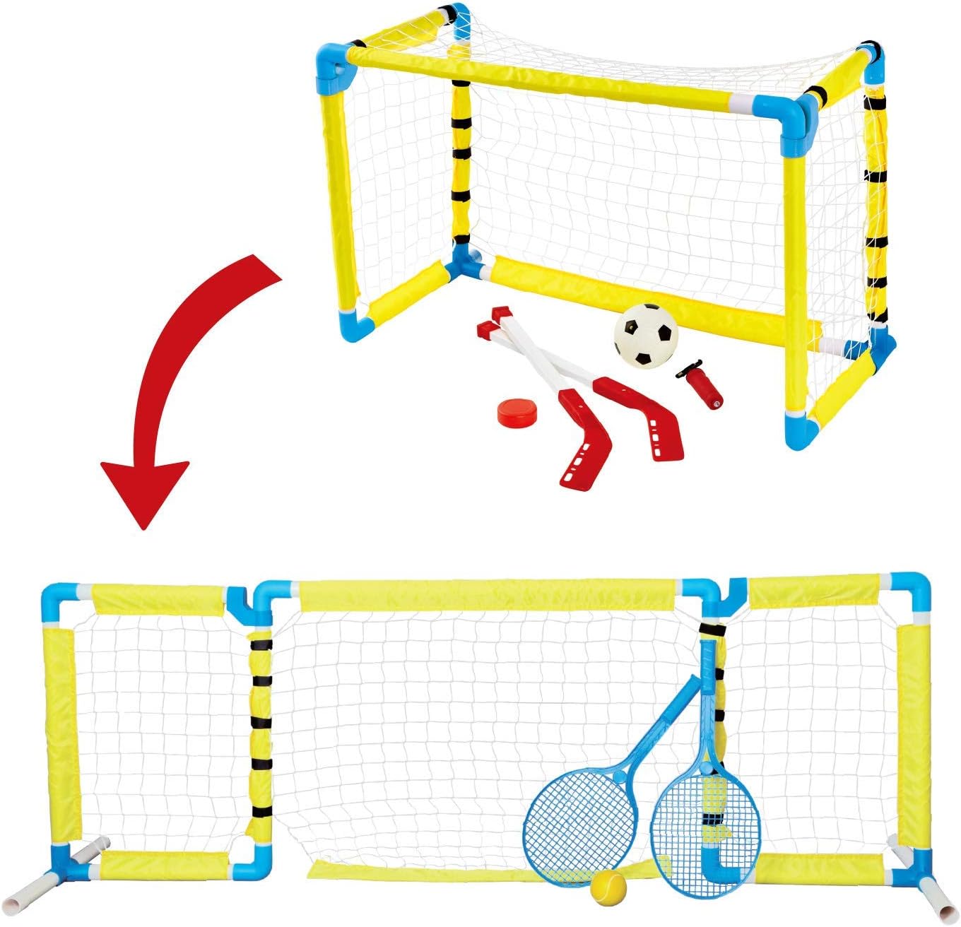 Recreational toy for kids. Soccer, hockey and tennis all in one.