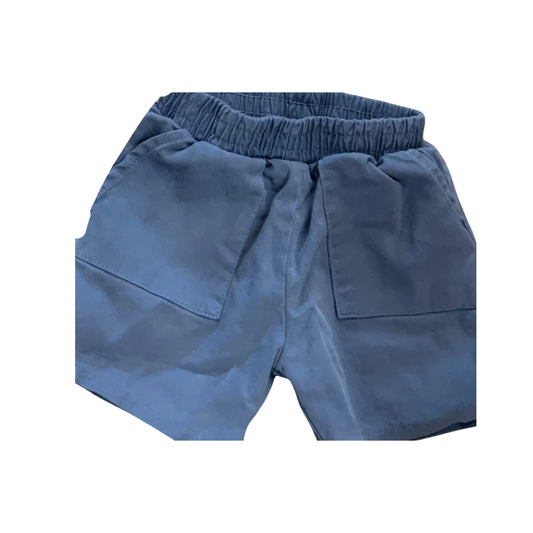 Tiny Whales Blue Squared Pocket Shorts