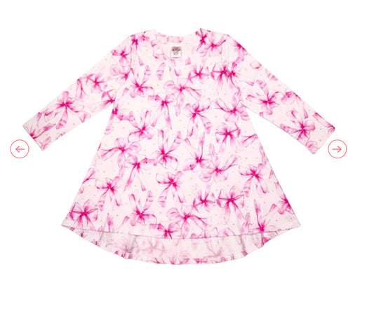 Esme Long Sleeve Hi-low Dress -Pink Tulle Bows