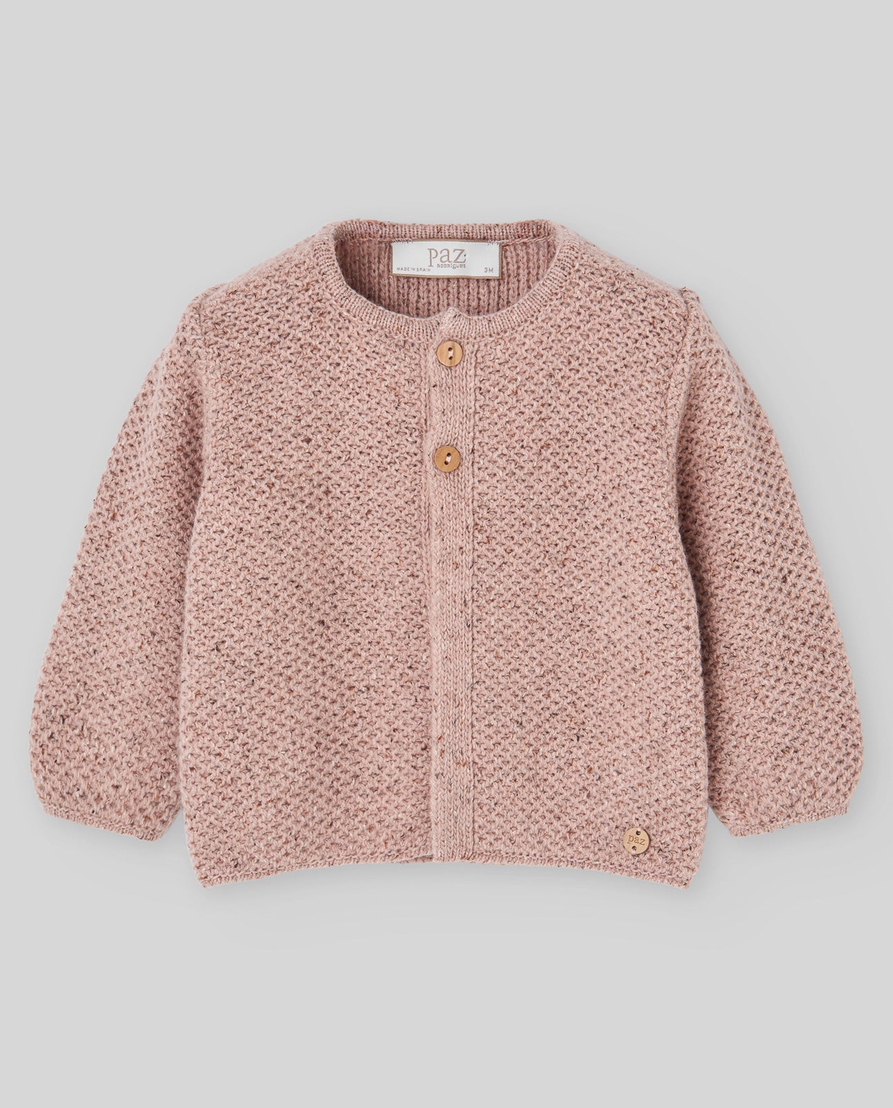 Paz Rodriguez - Moneca Knit Newborn Cardigan, Mist Pink