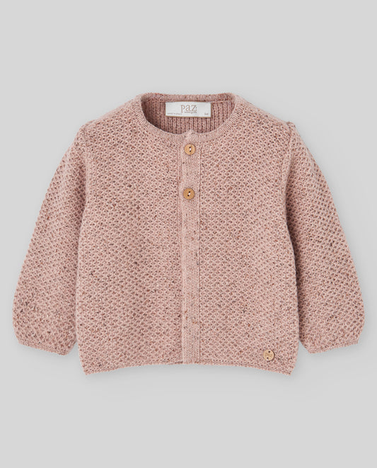 Paz Rodriguez - Moneca Knit Newborn Cardigan, Mist Pink