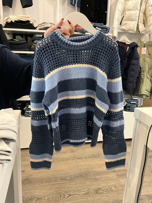 CENTRAL WEST PARK INDIGO LONG SLEEVE MULTI COLOR STRIPE