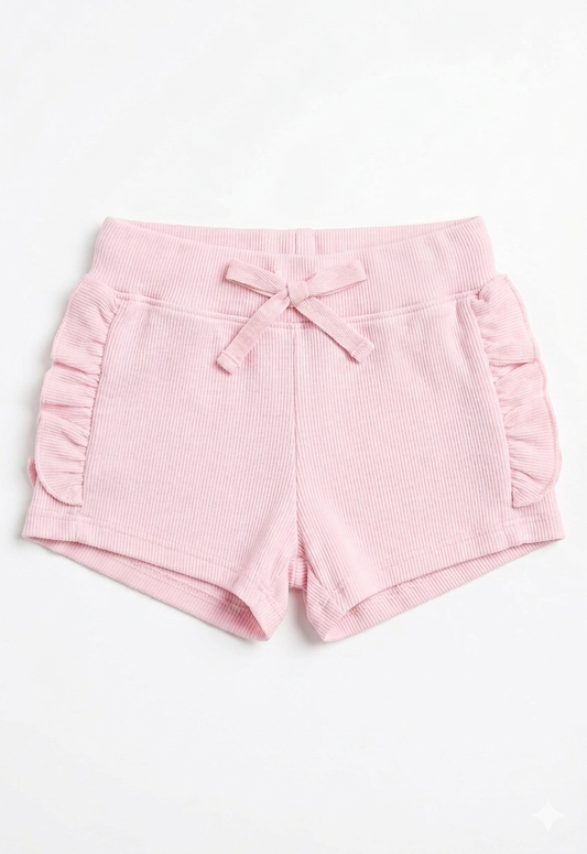 COZII - Ruffle Side Short, Baby Pink