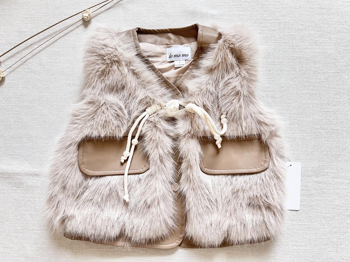 Faux Fur Vest Skirt 3 Piece Set