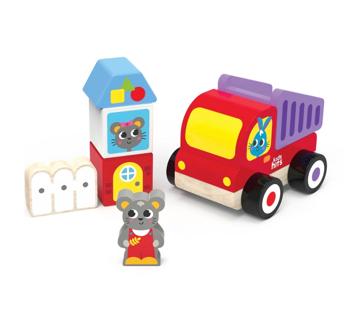Kids Hits - Dump Truck Wooden Building Set