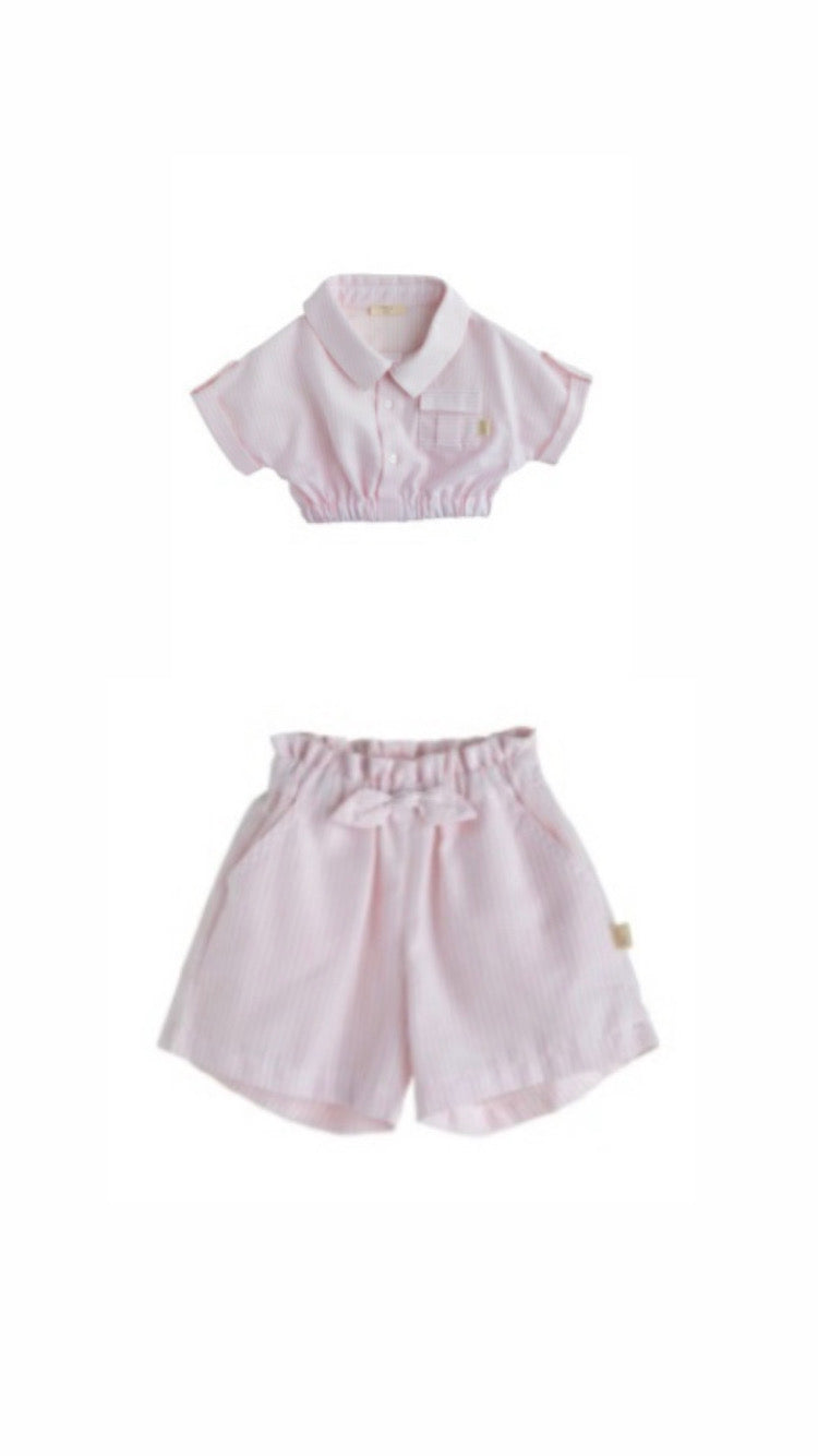 Baby gi pink short set SU840G , SU87G