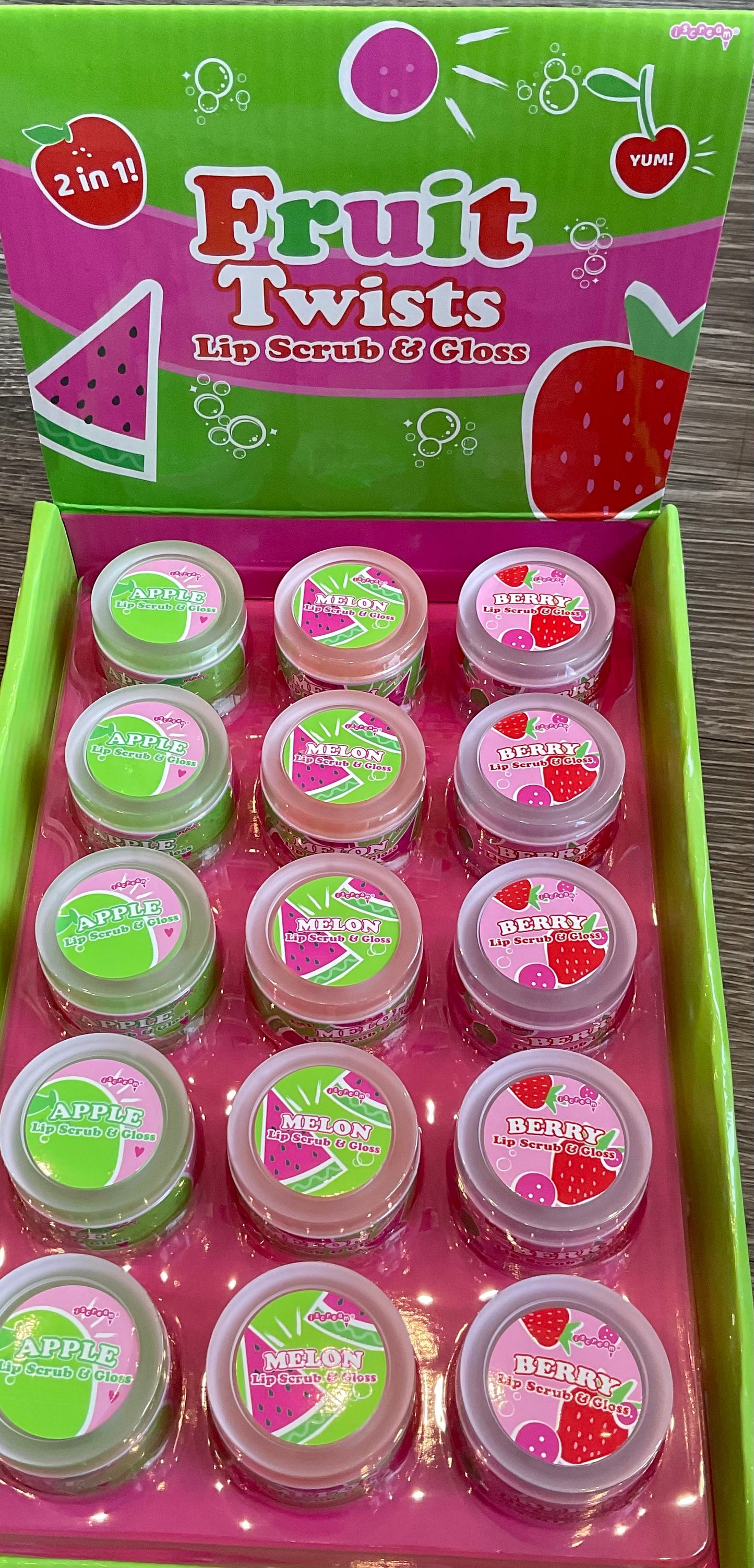 Iscream fruit twist lip scrub and gloss