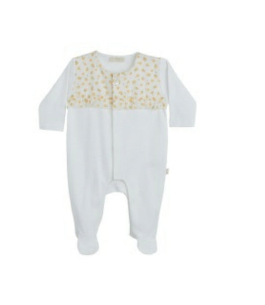 Baby gi white and yellow footie FY53G