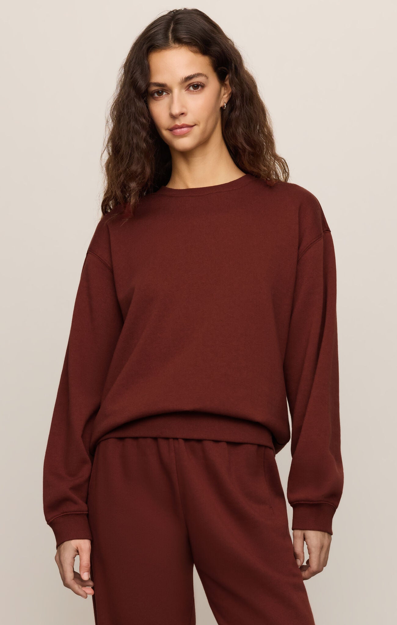 Z Supply - Boyfriend Sweatshirt & Uptown Jogger, Velvet Rouge