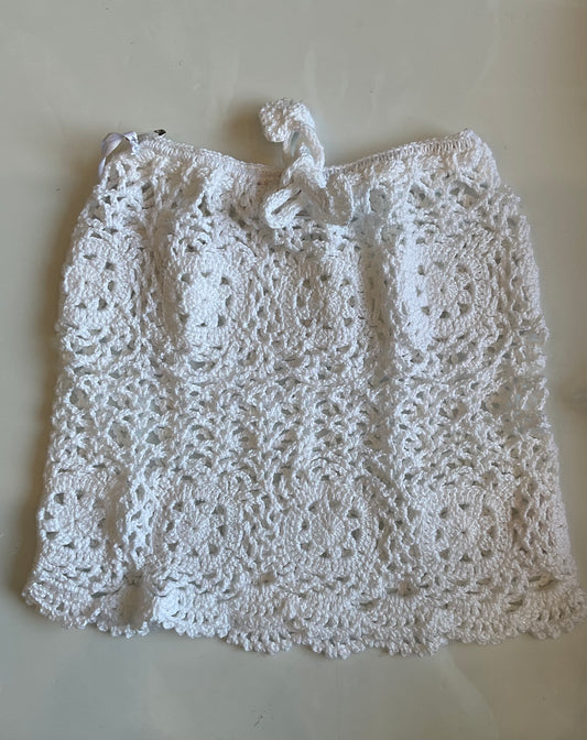 Planet sea WHITE CROCHET SKIRT