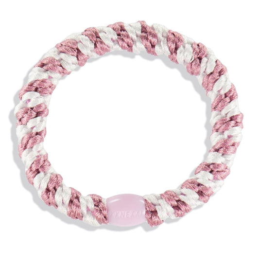 KKNEKKI - OLD PINK-WHITE STRIPE HAIR TIE