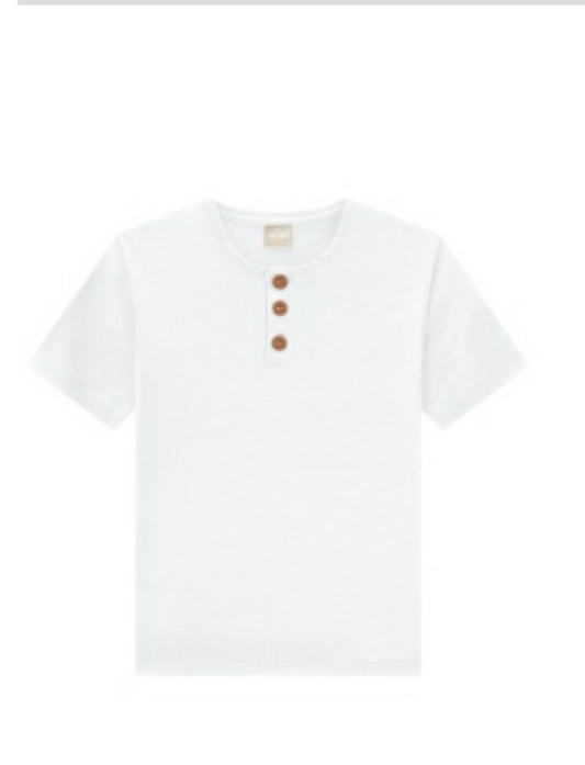 Milon white short sleeve henley