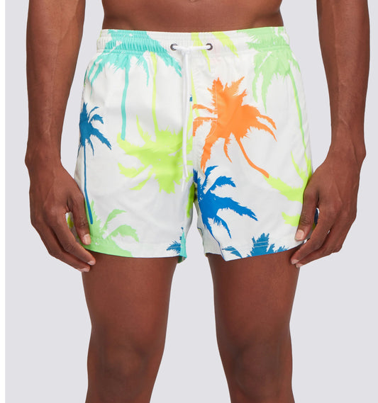 Sundek: White Printed Broadshort