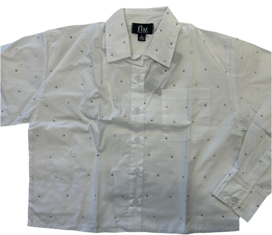 FBZ - White Studded Button Down