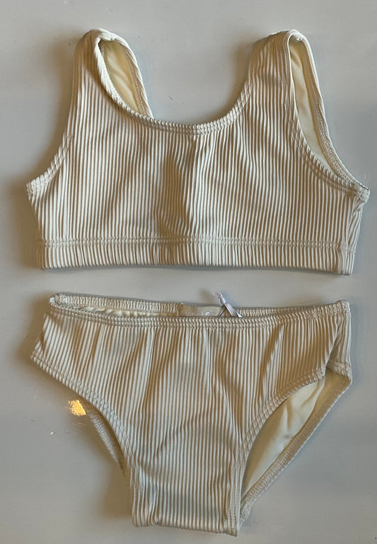 Planet sea 2pc off white ribbed bathing suit