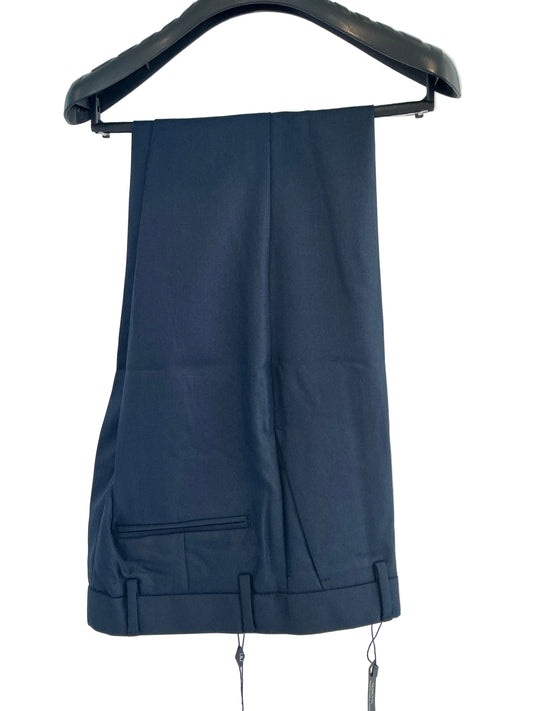 Leo and Zachary - Boys Slim Pants, Azul Basket Weave