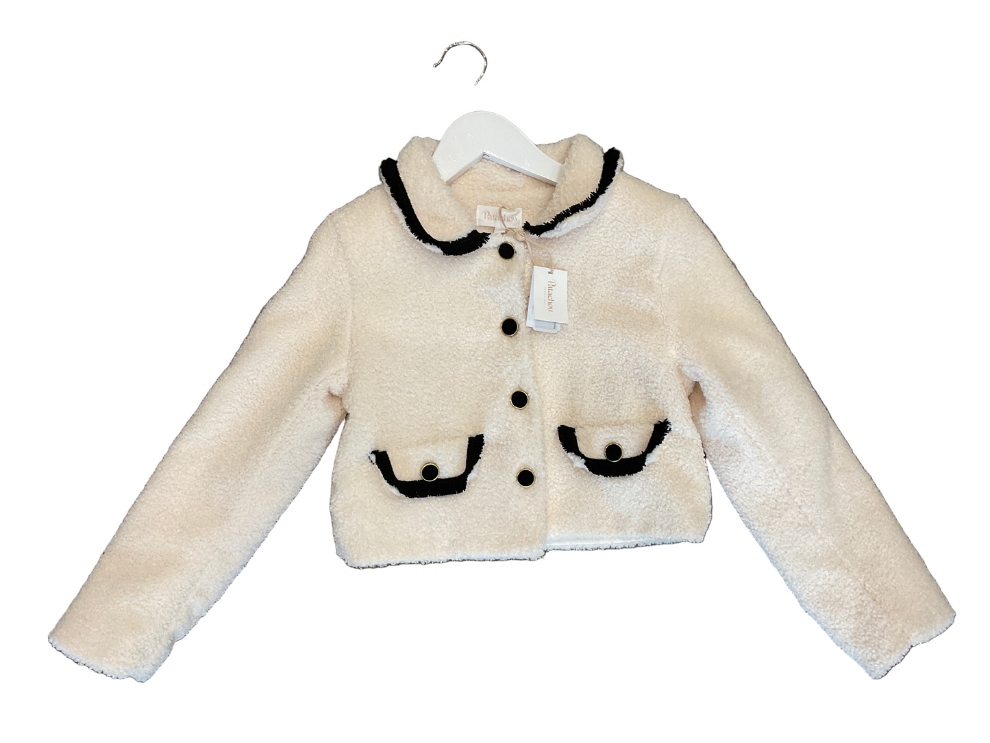 Patachou - Girls Coat with Black Detailing Woven