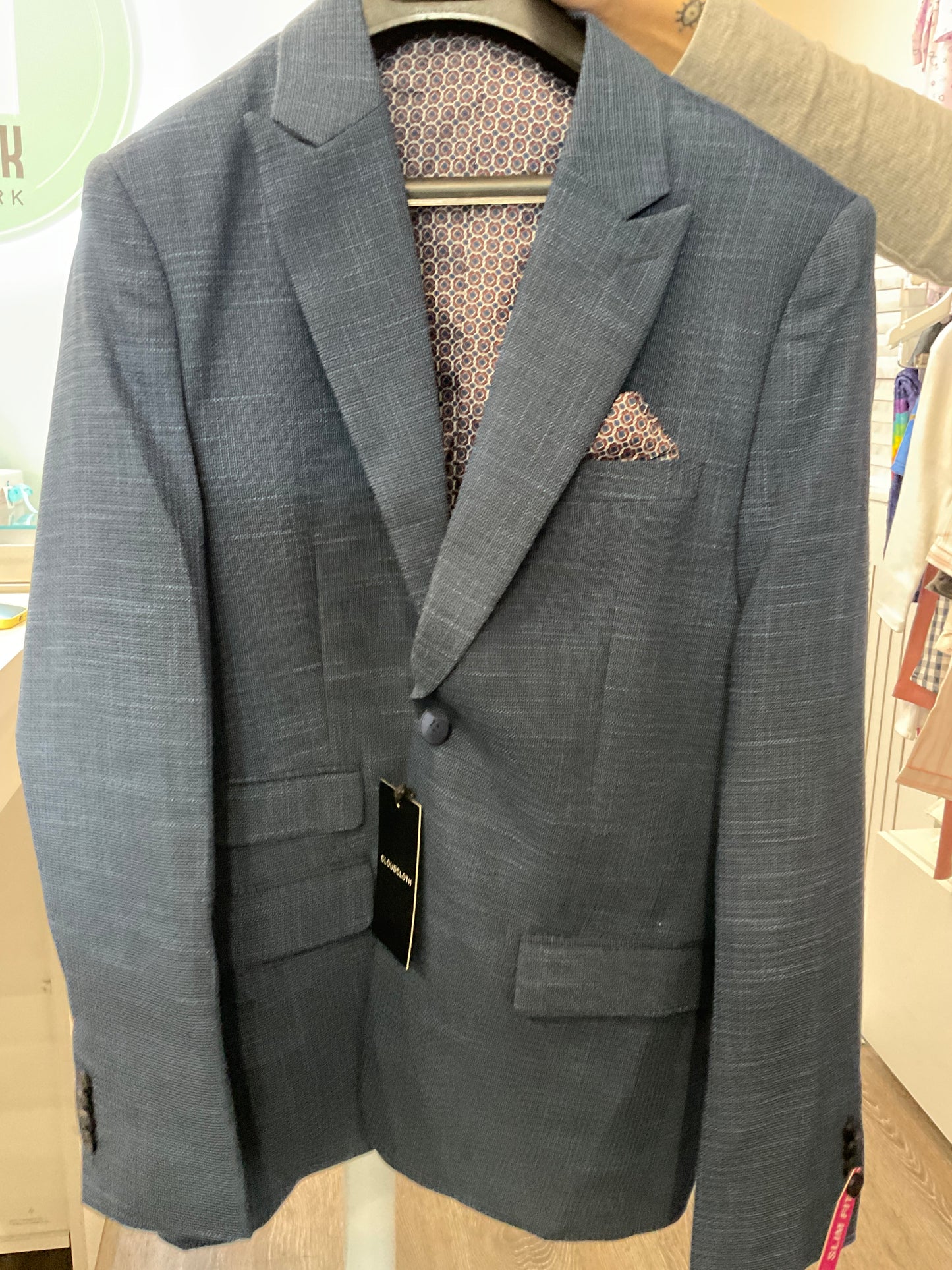 Cloudcloth blue boys textured Blazer