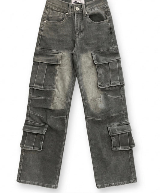 Vintage Havana - Grey Cargo Denim