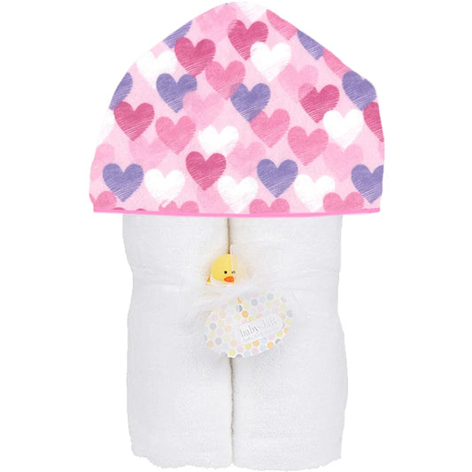 Baby Jar - Deluxe Hooded Towel, Doodle Hearts