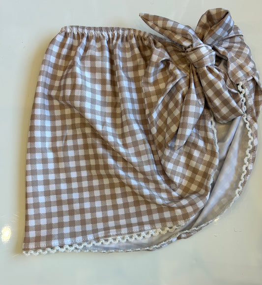 Planet sea tan gingham sarong