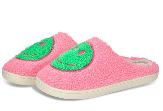 ISCREAM - Green Smile Face White Slippers