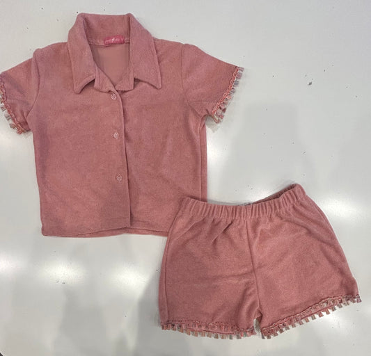 Planet sea 2pc rose pink terry set