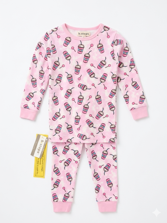 Baby Steps - Drink Pajama Set, Pink