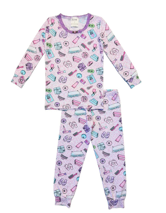 Esme - Long Sleeve Top & Pants Set, Spa