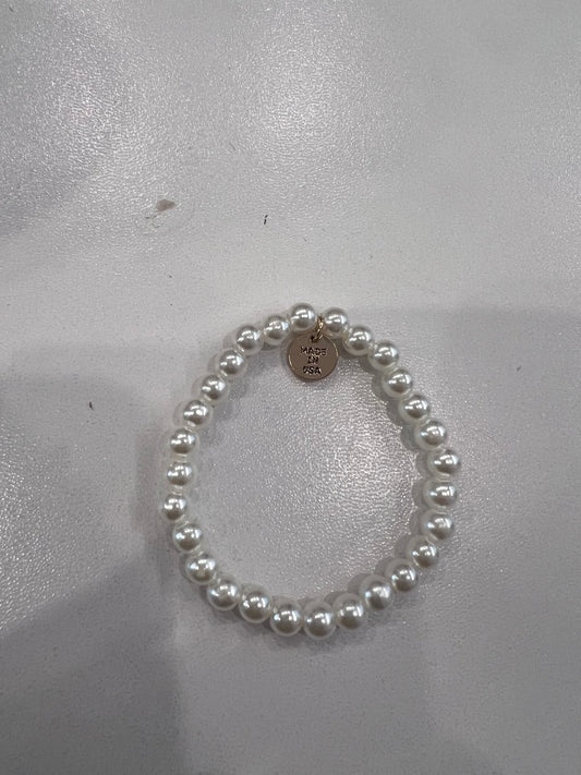 Little Miss Zoe Pearl white charm bracelet