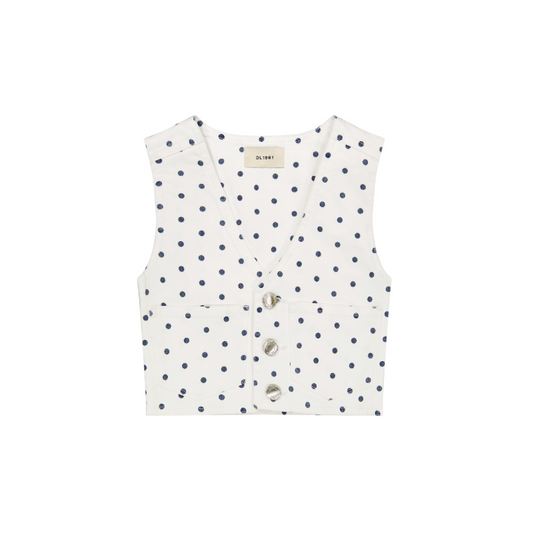 DL1961 Zizi Vest in Marine Dots - Ready to wear - Buy now