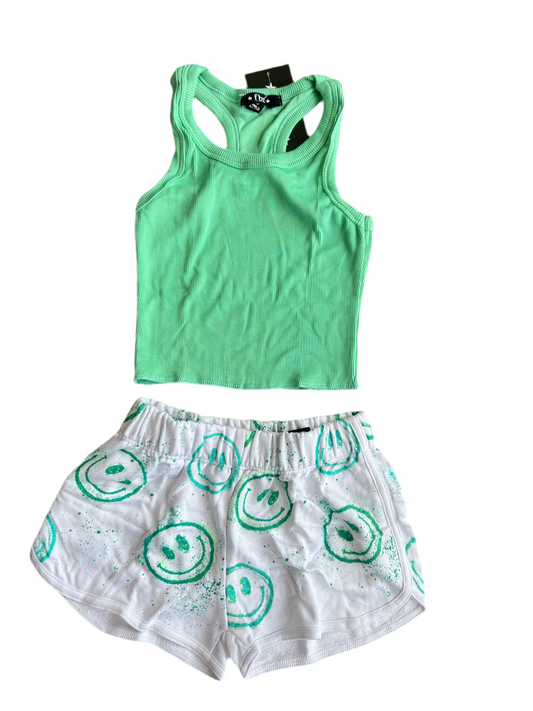 Fbz Green Smiley Short Set