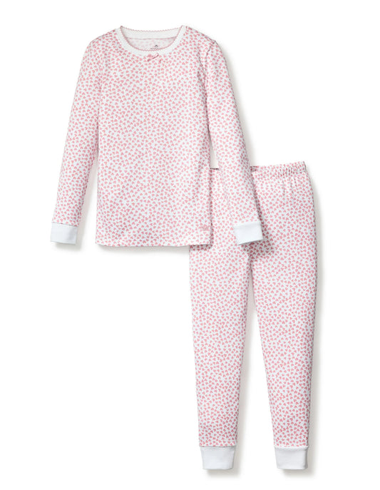 Petite Plume - Kid's Pima Snug Fit Pajama Set in Sweethearts