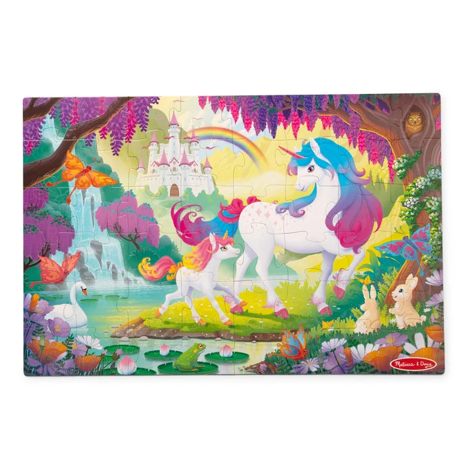 Melissa & Doug - Glow In The Dark Floor Puzzle, Magic Unicorn