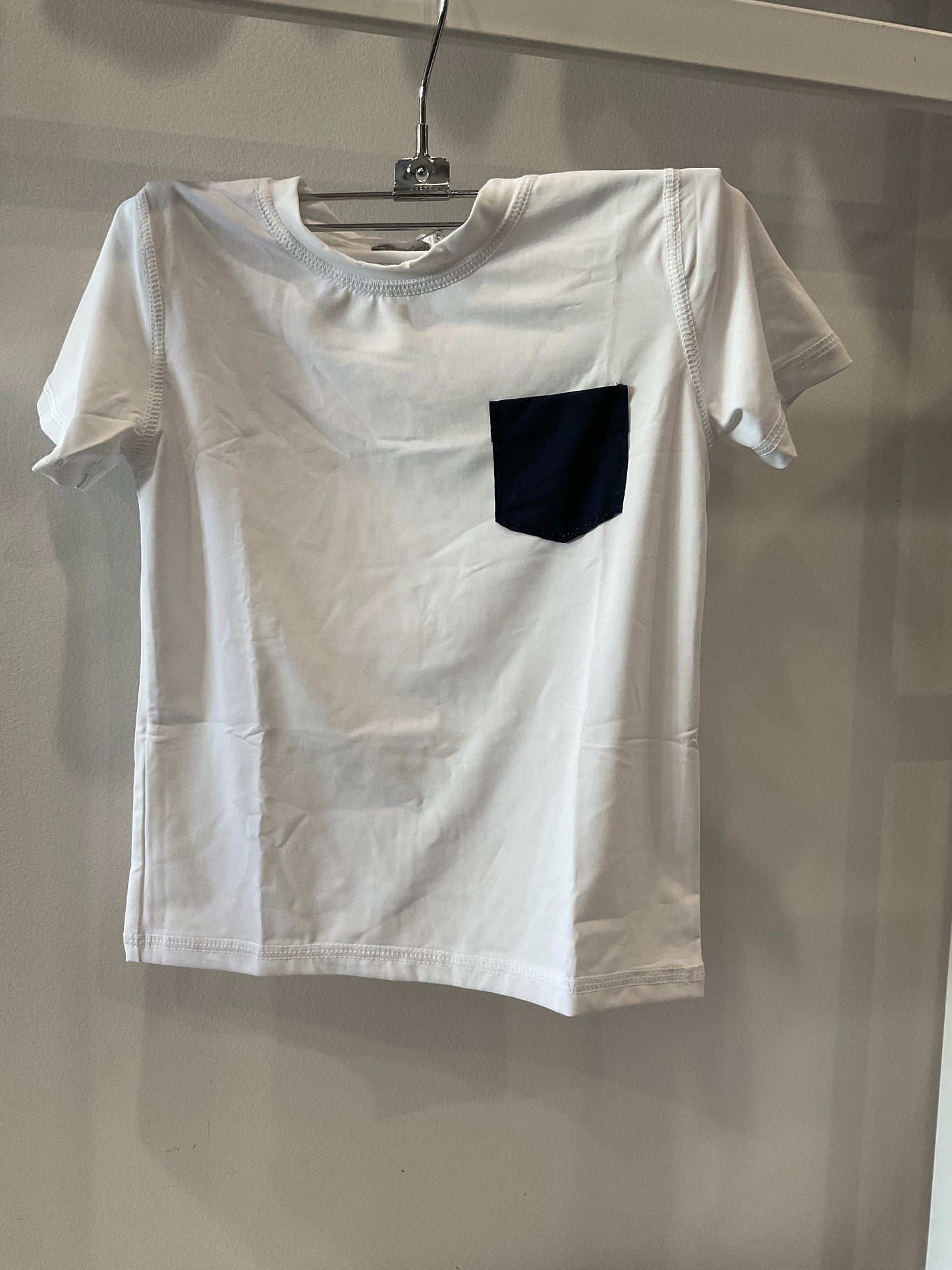 Planet Sea - White Rashguard Navy Pockets with matching short
