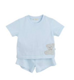 Baby gi light blue teddy short set ST70B