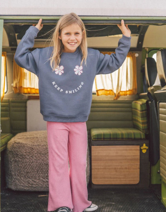 Feather 4 arrow Smile Oversized Sweatshirt and Meadow Bell Bottom