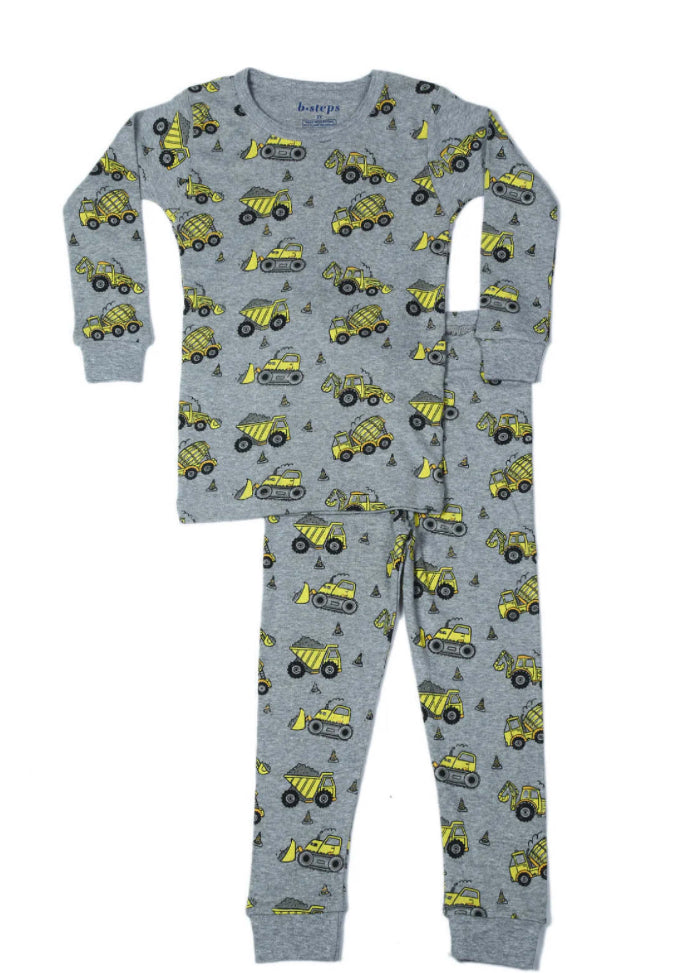 Baby Steps - 2pc Pajamas Construction, Heather
