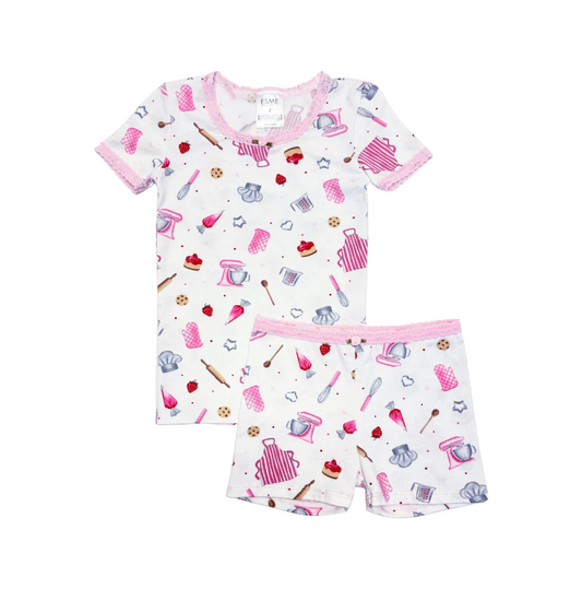 Esme Girls Short Set Baked With Luv