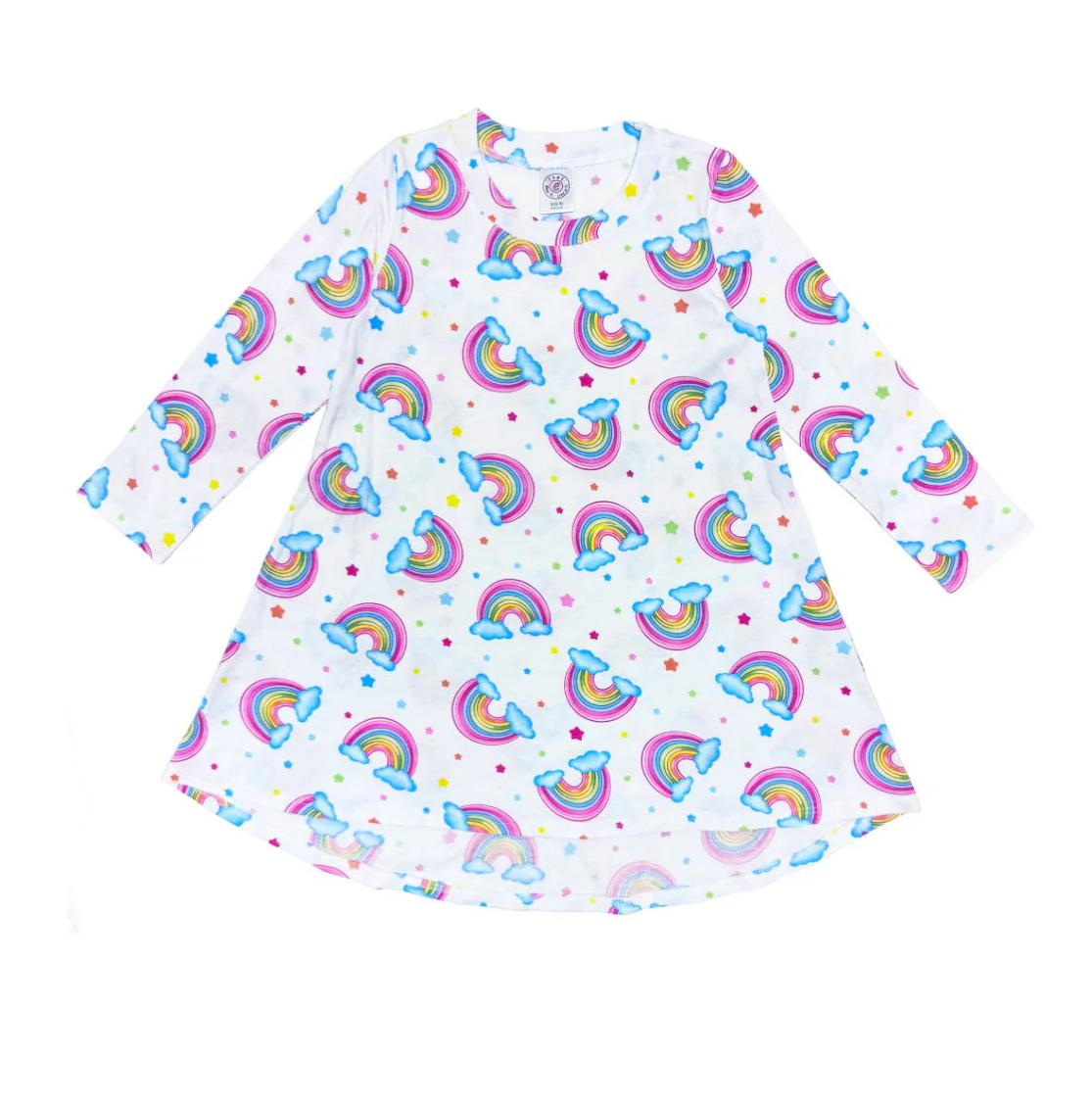 Esme Girls Long Sleeve High Low Dress Lucky Rainbows