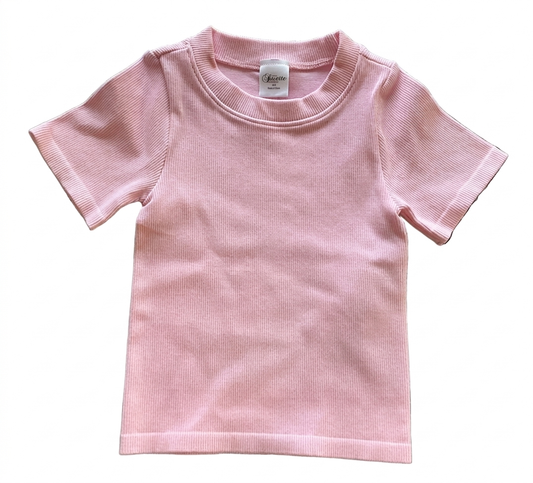 Suzette - Pink Ribbed Shirt