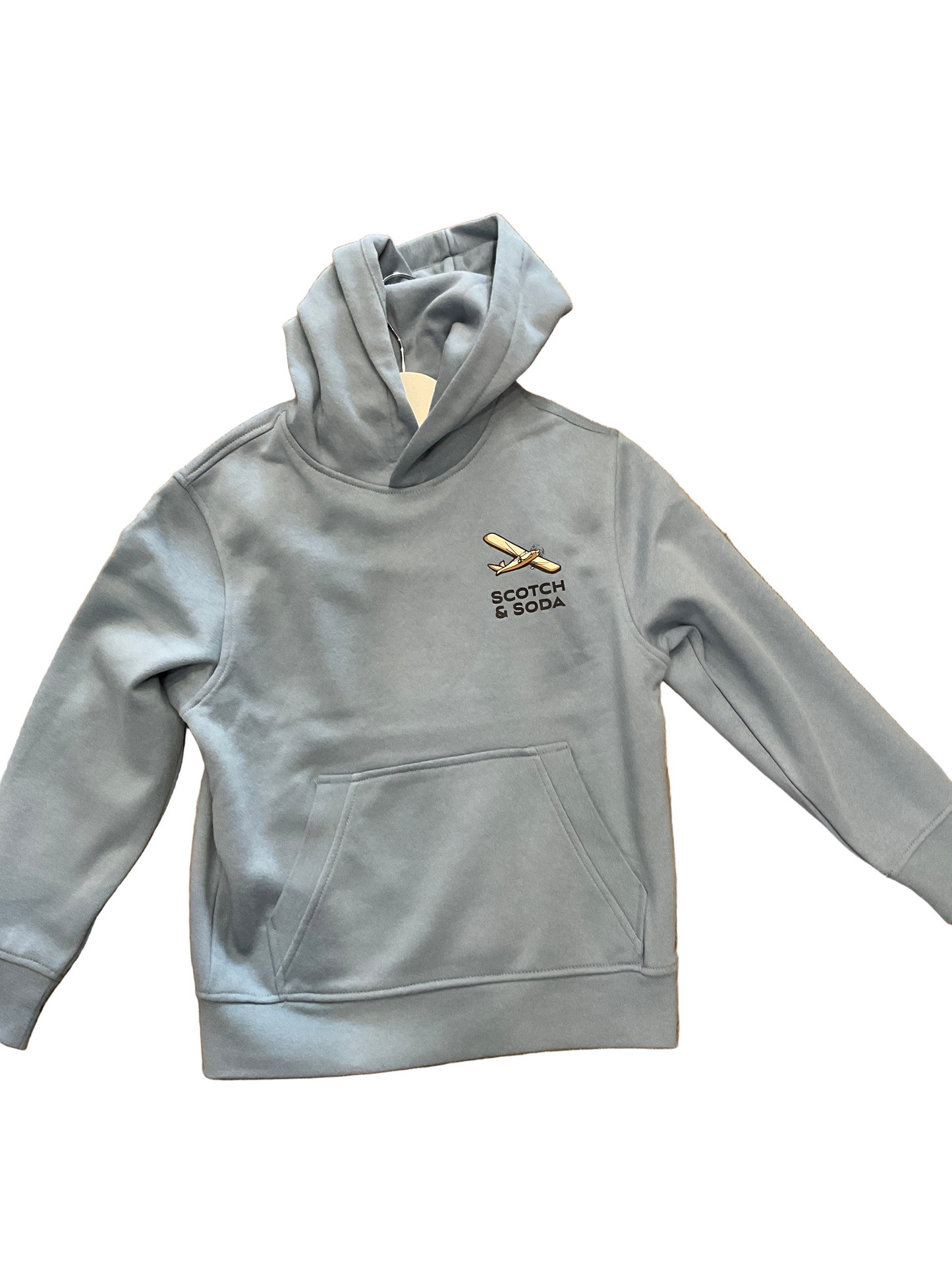 Scotch and Soda - Graphic Fleece Hoodie, Faded Denim