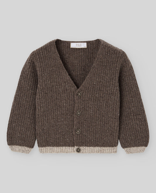 Paz Rodriguez - Noz Knit Newborn Cardigan, Moka