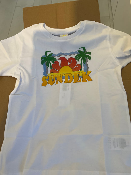 Sundek: White Sunset T shirt
